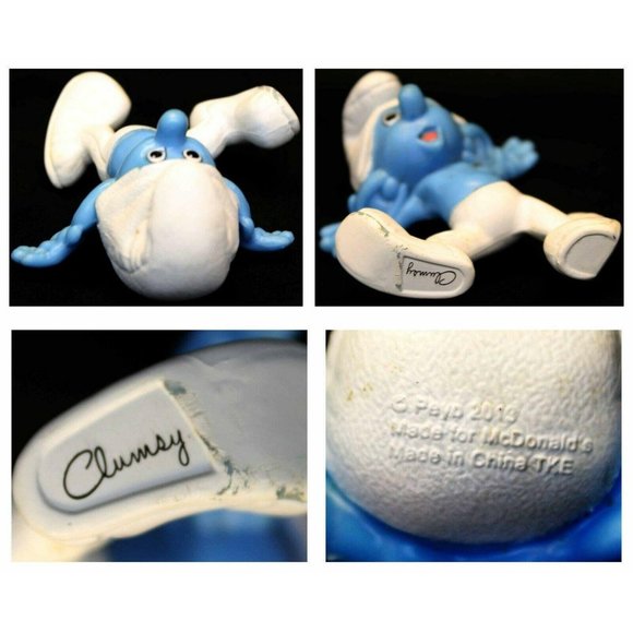4 McDonald's Smurfs 2015 Happy Meal Figurine Toys Baker Klefty Clumsy Peyo PVC - Picture 9 of 9
